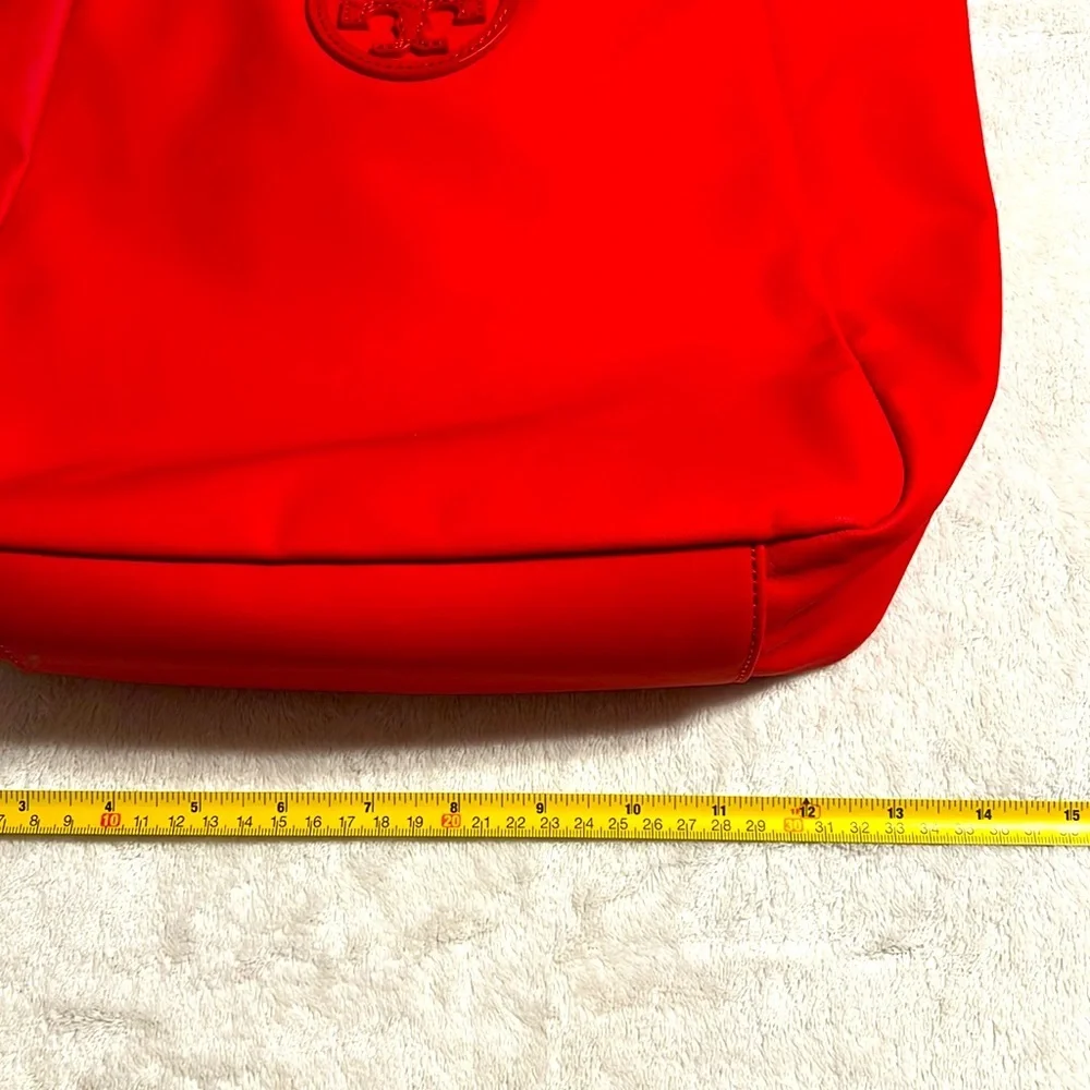 Tory Burch. Red Nylon Patent Leather Strap Bag. NWOT